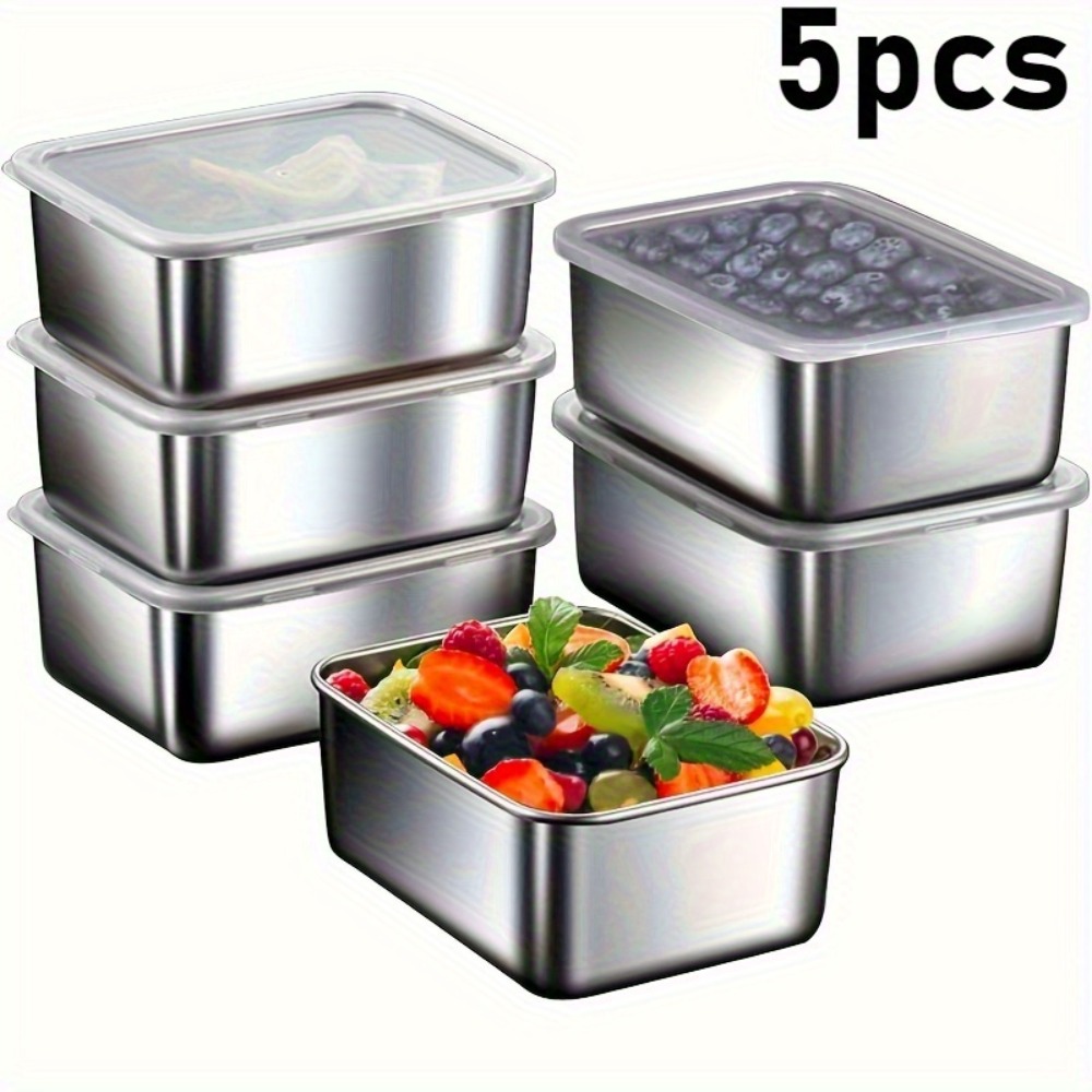 Meal Prep For Office - 5종 스테인리스 스틸 식품 보관 용기