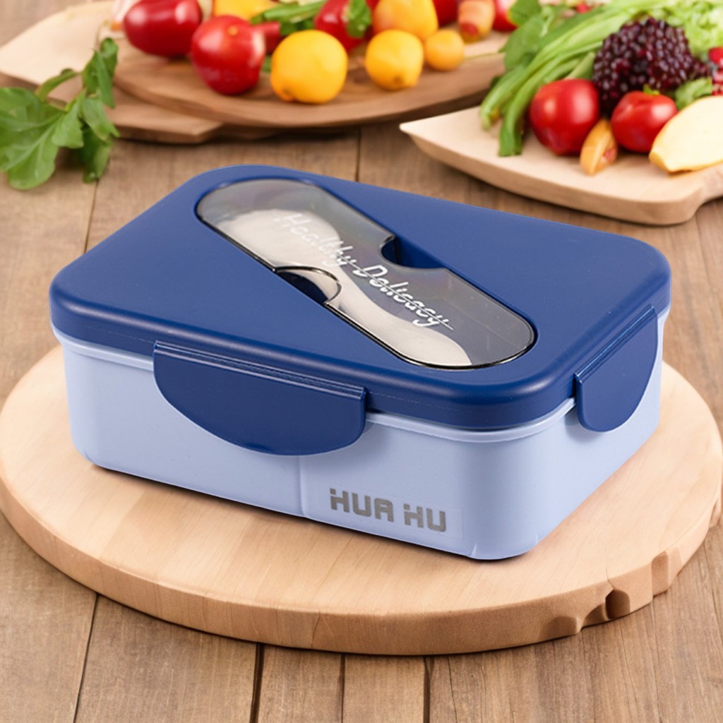 Meal Prep Microwave - 포크 플라스틱 스냅 온 학생 도시락,
