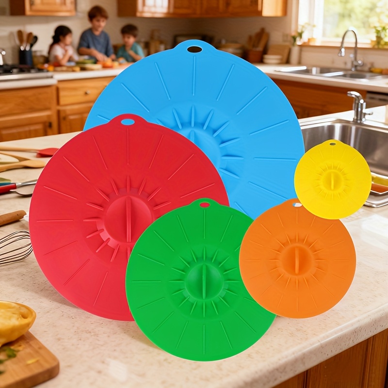 Meal Prep Microwave - 5피스 실리콘 뚜껑, 내열성 전자레인지용 스플래시