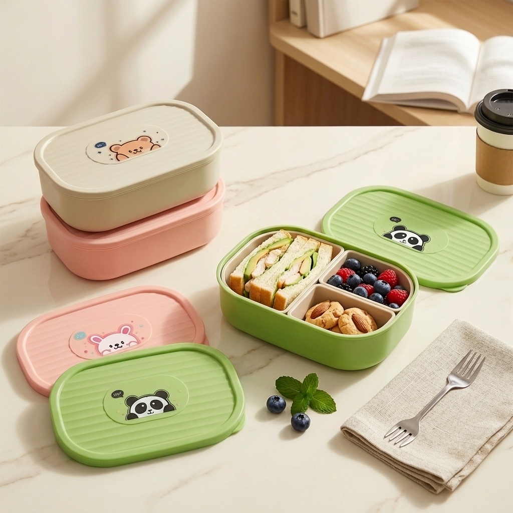 Meal Prep Microwave - 귀여운 플라스틱 분리형 도시락통 어린이 학생