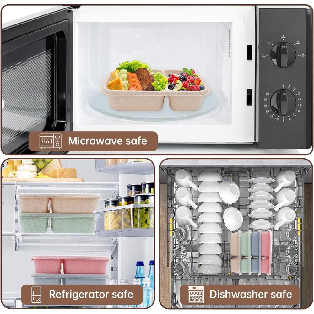 4팩 도시락 세트, 2칸 식사 준비용 용기(뚜껑 포함) - Meal Prep Microwave 리뷰 및 가격