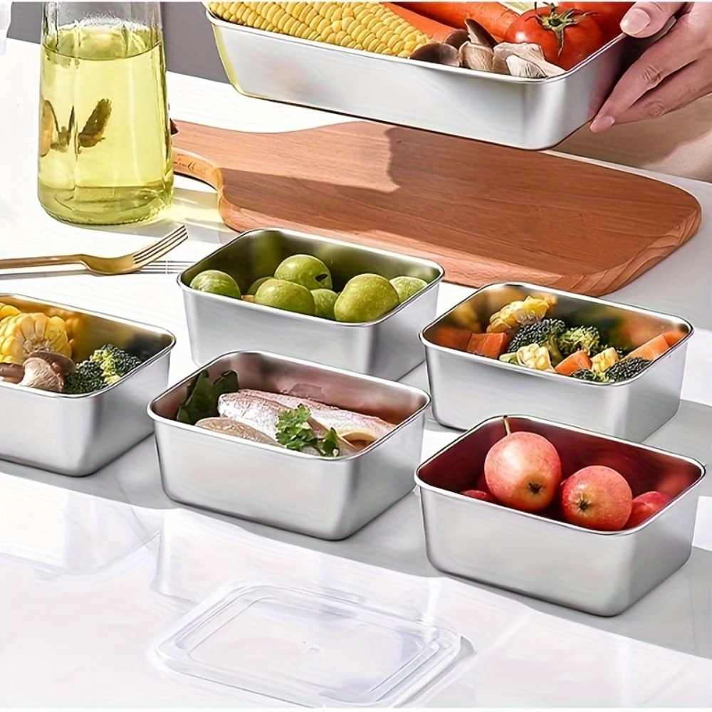 5종 스테인리스 스틸 식품 보관 용기 세트 - 밀폐형  - Meal Prep For Office 리뷰 및 가격