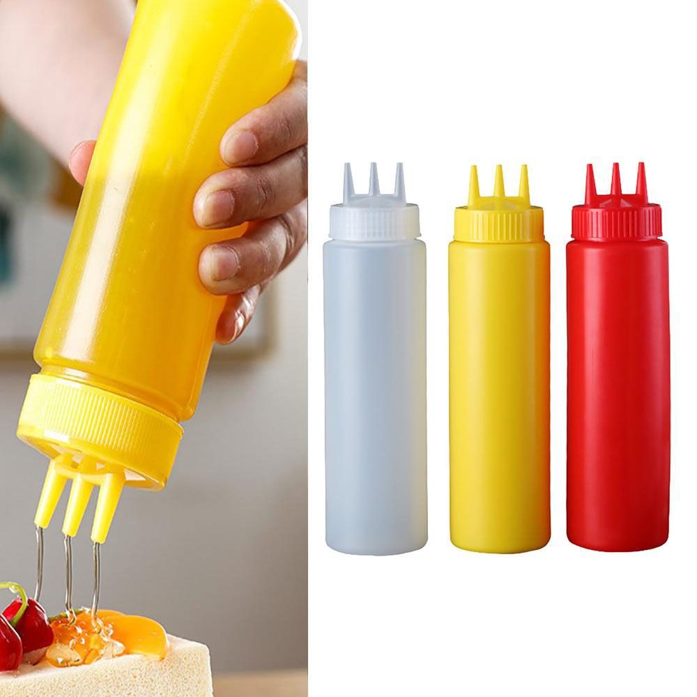 새로운 플라스틱 스퀴즈 소스 병 눈금 표시 3개 노즐  - Sauce Squeeze Bottle 리뷰 및 가격