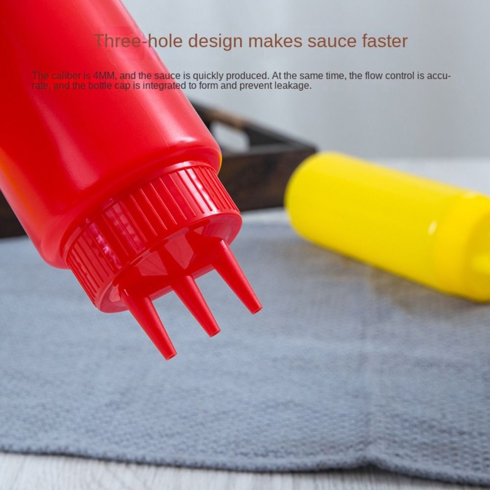 새로운 플라스틱 스퀴즈 소스 병 눈금 표시 3개 노즐  - Sauce Squeeze Bottle 리뷰 및 가격