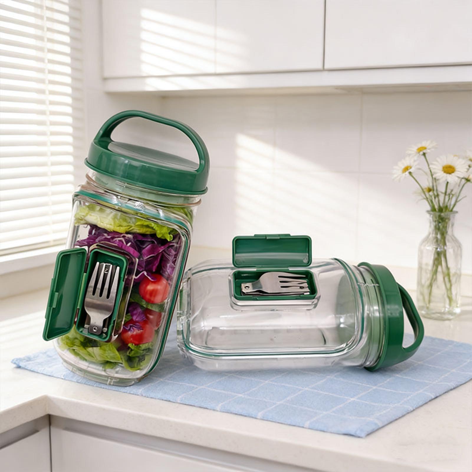 1000ml 누수 방지 샐러드 용기, 측면 개방형 샐러 - Meal Prep For Office 리뷰 및 가격