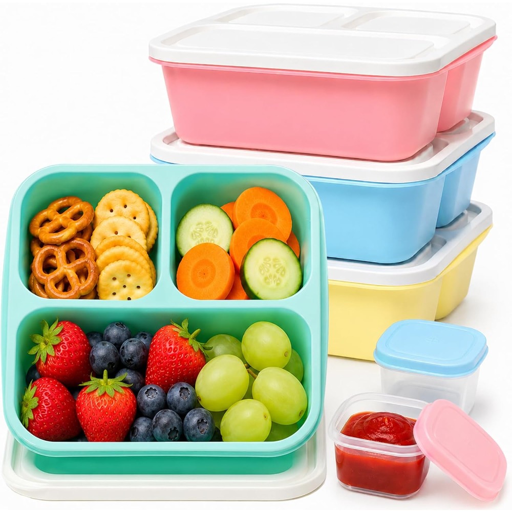 3칸 도시락 용기, 성인용 재사용 가능, 쌓아 올릴 수 - Meal Prep For Office 리뷰 및 가격