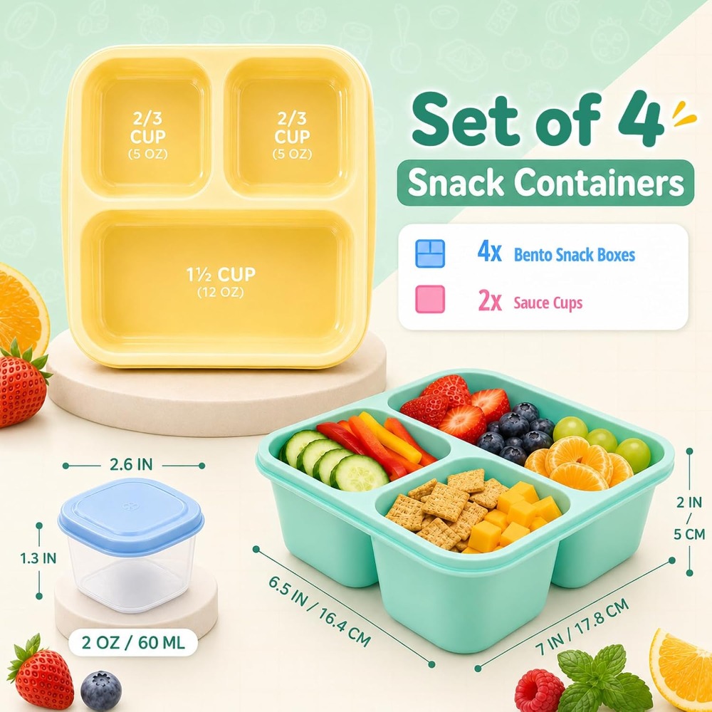 3칸 도시락 용기, 성인용 재사용 가능, 쌓아 올릴 수 - Meal Prep For Office 리뷰 및 가격