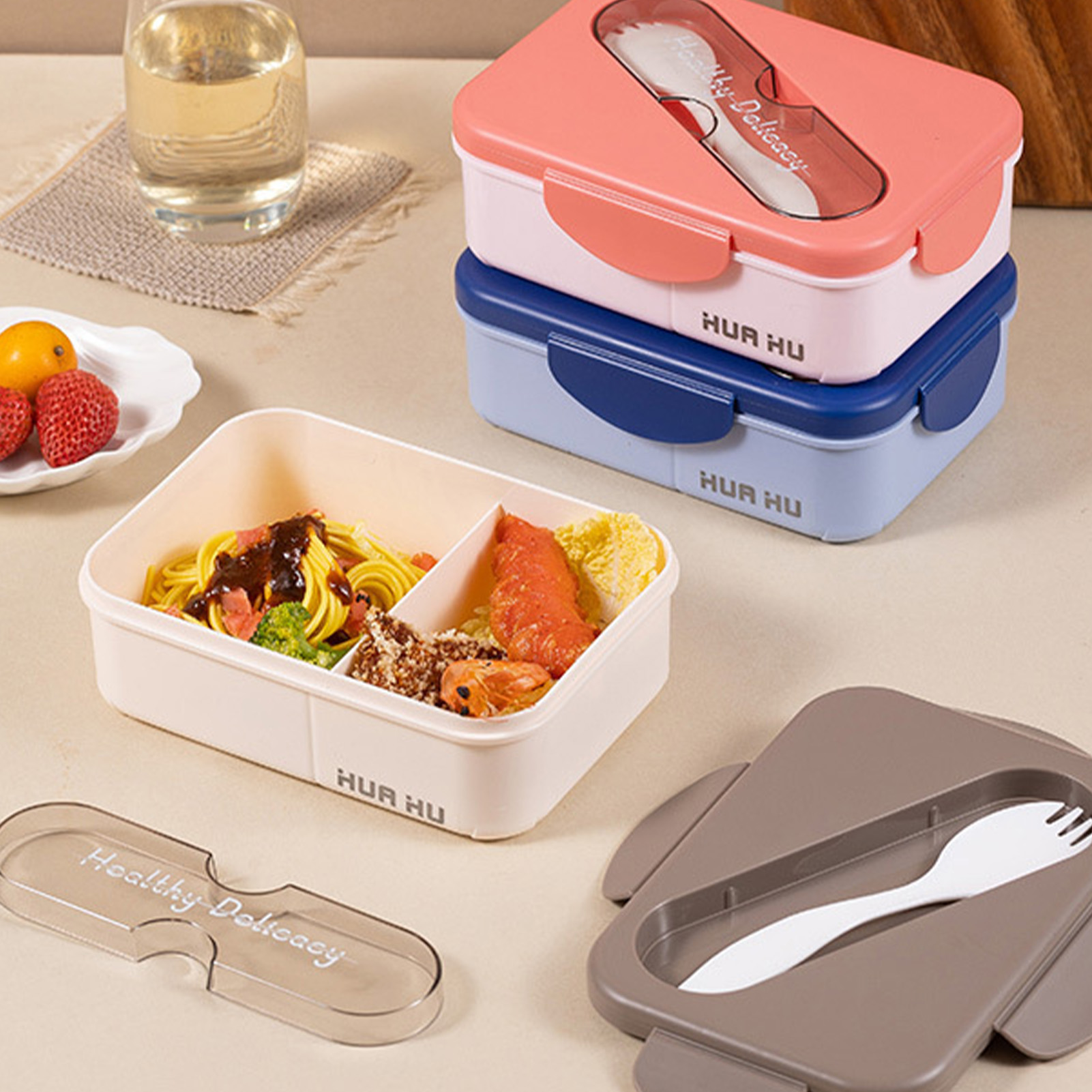 포크 플라스틱 스냅 온 학생 도시락, 학교 회사 피크닉 - Meal Prep Microwave 리뷰 및 가격