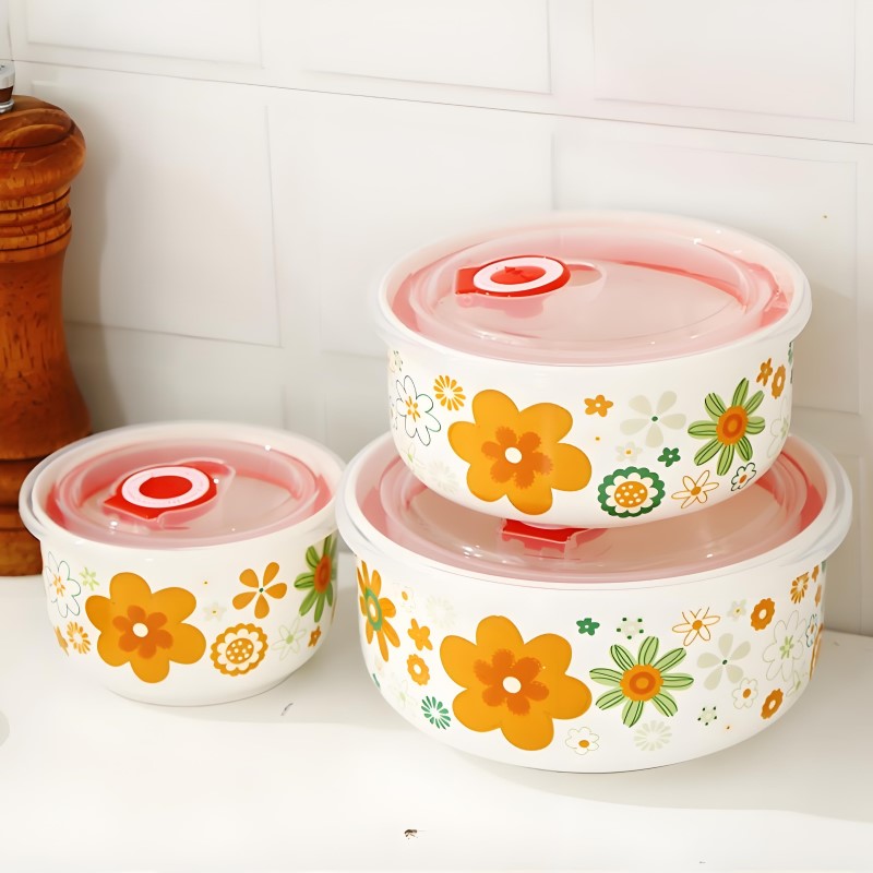 3 피스 세트, 고급 본 차이나 도시락 세트, 일본 스 - Meal Prep Microwave 리뷰 및 가격
