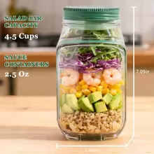 측면 개구부가 있는 휴대용 샐러드 용기, 드레싱 컵,  - Meal Prep For Office 리뷰 및 가격