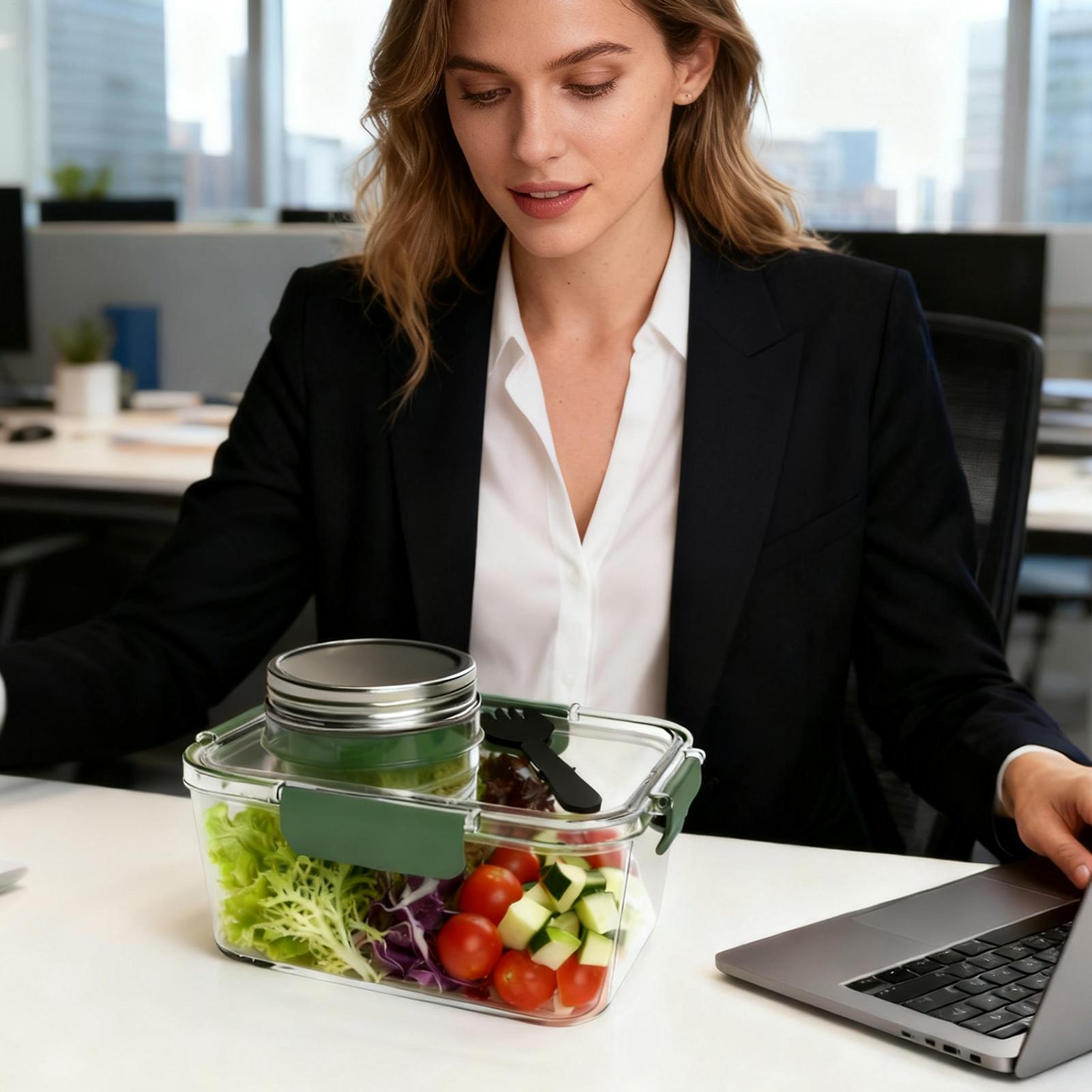 샐러드 용기 2.5온스 뚜껑 포함 식품 보관 용기, 학 - Meal Prep For Office 리뷰 및 가격